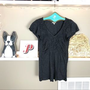 Anthropologie Bordeaux Draped Front Top